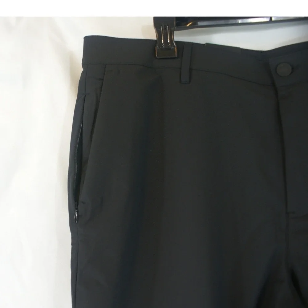 Banana Republic Mens Flat Front Pants Black Zip‎ Pockets 38x29
